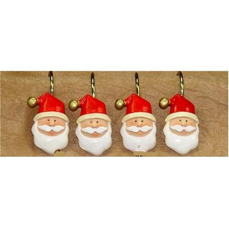 CARNATION HOME FASHIONS Carnation Home Fashions PHP-SC-ASST Santa Claus Christmas Shower Curtain Hooks - Set of 12 PHP-SC/ASST